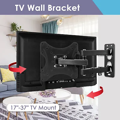 Cantilever TV Wall Bracket Mount Tilt Swivel Adjustable Size For 17  -37  Inch • £7.99