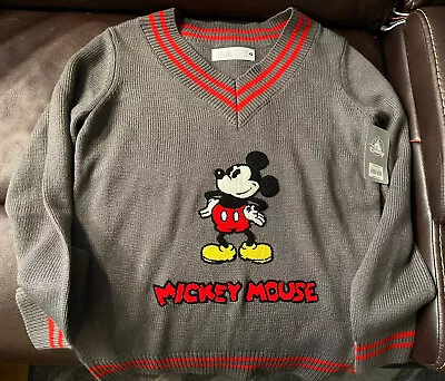 Disney Women’s V Neck Mickey Mouse Appliqué Sweater Medium NWT • $40