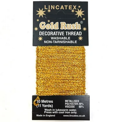 £2.95 • Buy Lincatex Gold Rush Goldfingering Metallic Yarn 10M Crochet Knitting Embroidery