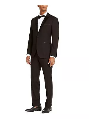 REACTION KENNETH COLE Mens Black Straight Leg Pants Blazer Tuxedo 42S 35W33L • $79.99