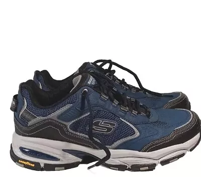 Skechers Men's Vigor 3.0 Sz8W Navy-Black Goodyear Soles Like Excellent Condition • $30