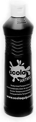 SCOLA Artmix 600ml BLACK | Ready Mix Bottle Craft Poster Paint | Craft Projects • £4.95