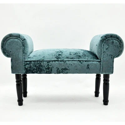 £69.99 • Buy Velvet Window Seat Grey  Bed End Sofa Chair Chaise Lounge Bench Pouffe Bedroom