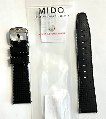 Original MIDO Ocean Star 21mm M026830A Black Rubber Watch Band Strap • $148