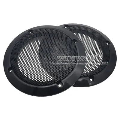 2pcs 3.5  Inch Speaker Cover Audio Decorative Circle Metal Grille Mesh #Black • $7.98