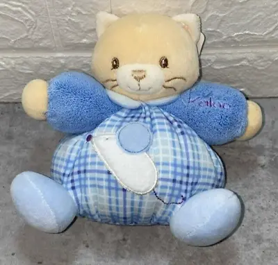 Kaloo Small Chubby Cat Blue 6  Soft Plush Toy Comforter • £9.95