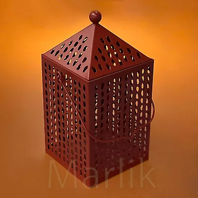 $36 • Buy IKEA AROMATISK Lantern For Tealight Block Candle Holder, Red 12 , NEW