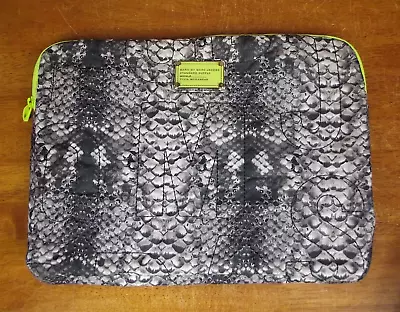 Marc Jacobs Quilted Workwear Laptop Case Sleeve Bag Clutch Python Snake Neon • $34.16