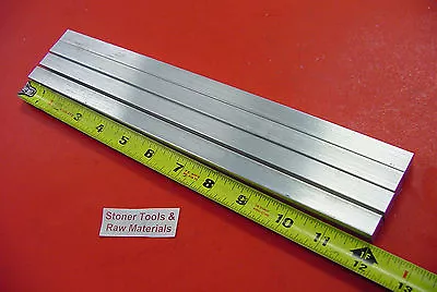 4 Pieces 1/2  X 1/2  ALUMINUM SQUARE FLAT BAR 12  Long 6061 T6511 New Mill Stock • $20.15