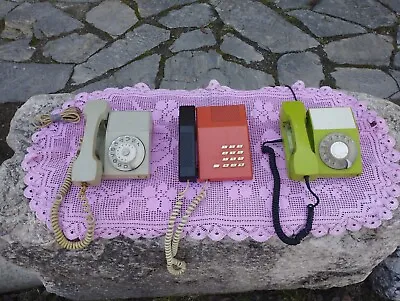 Lot 3 Iskra Vintage Phones Rotary And Digital Landline Telephones 70'-80' • $95