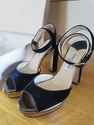 Jimmy Choo Velvet Mirror Leather Grey Shoes Size 39 • £120
