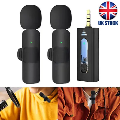 Wireless 3.5mm Lavalier Lapel Microphone Bluetooth Mini Mic For Camera Phone UK • £10.18