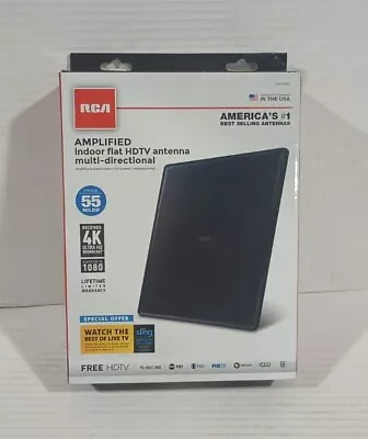 RCA Amplified Indoor Flat HDTV Antenna Multi-directional ANT1450BZ Brand NEW • $11.99