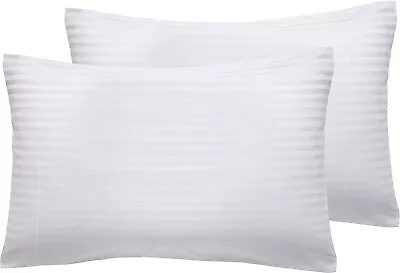 ! Factory Sale ! King Size Pillow Cases White Stripe Microfiber Soft Cooling • $8.55