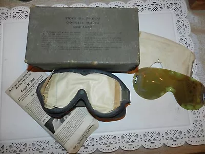 Ww2 Aviator M 1944 Military Polarizing Goggles Green Lens  Vintage • $39