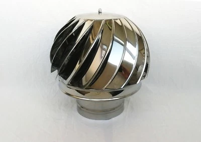 thumbnail image 2 of 130mm / 5.2 Inch Stainless Steel Rotating Chimney Spinner Cowl Vent Cap - Kaminaz CE 2 of 4