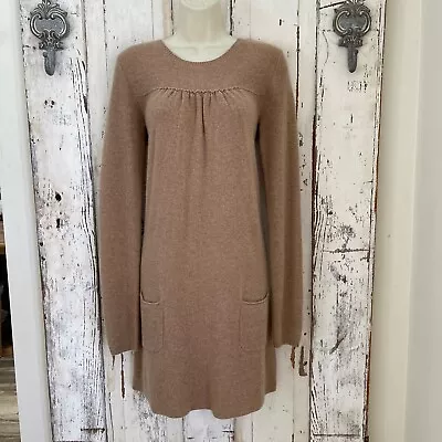 Calypso St. Barth Sz. Small Womans Cashmere Brown Knit Shift Pocketed Dress • $44.95