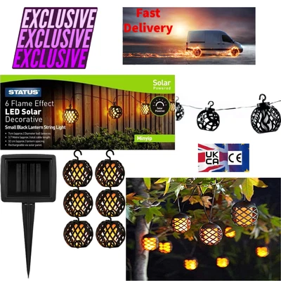 £11.99 • Buy Flame Effect Solar Outdoor Lights String Garden Path Flickering LED Torch Lamp