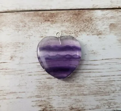 Glass Heart Pendant In Purple (No Chain Included) • $9.99