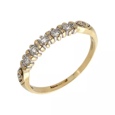 Pre-Owned 9ct Yellow Gold 0.16 Carat Diamond Half Eternity Ring Size: K½ 9ct ... • $264.71