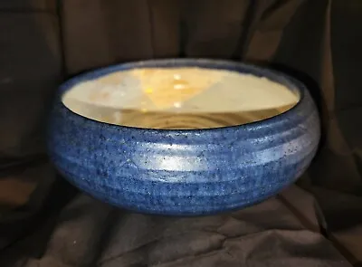 $775 • Buy Grueby Pottery Matte Blue Low Bowl With White Glaze Interior Arts & Crafts