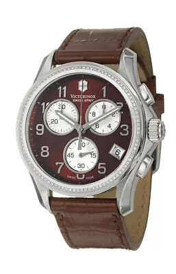 Swiss Army Chrono Classic Steel Womens Strap Watch Brown & MOP Dial 241420 • $689.78