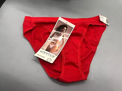 Vintage Vanmar Red Cotton Bikini Panties Sz L/7 NOS • $19.99