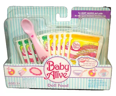 Hasbro 2006 NOS Baby Alive Sealed Doll Food 10 Packets Doll Spoon • $24.99