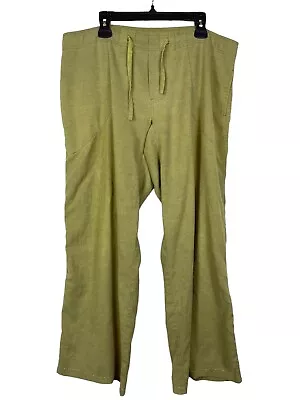 Prana Sutra Drawstring Yoga Pants Straight Leg Green Hemp Mens Sz M Lounge • $39.99