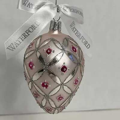 Waterford Holiday Heirlooms Pink Crystal Cut Egg - Made In Poland - No Box • $45