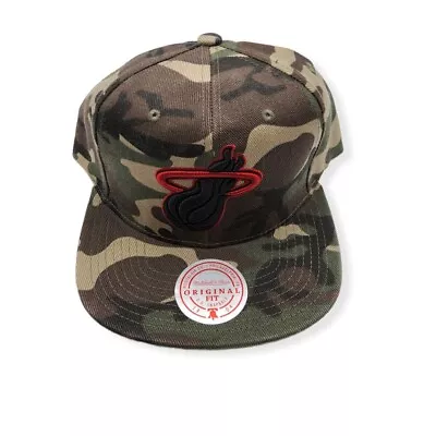 Mitchell & Ness Miami Heat Blackwood Camo Adjustable Snapback Hat Cap • $32.99