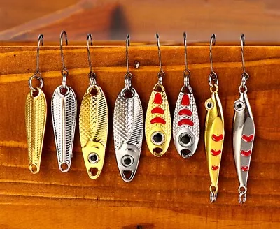 10PCS 1.5g/2.5g/3.5g/5g Micro Metal Jig Spoon Fishing Lures Bass Trout Lure • $8.59