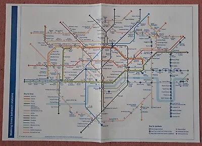 London Underground TfL Tube Map With Walking Times • £1.40