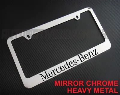 Mercedes Benz Text Chrome Metal License Plate Frame • $12.99