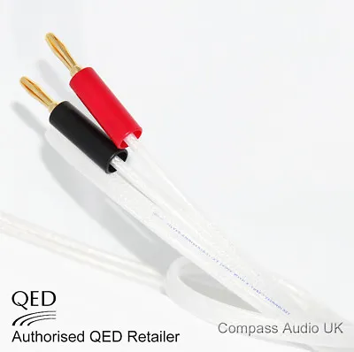 2 X 5m QED Silver Anniversary XT Speaker Cable Terminated Gold 4mm Banana Plugs • £84.95