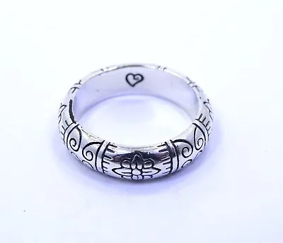 $49.99 • Buy BRIGHTON Engraved Etched Scroll Flower 925 Sterling Silver Ring