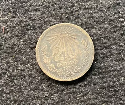 20 Centavos Silver 1937 • $2.25