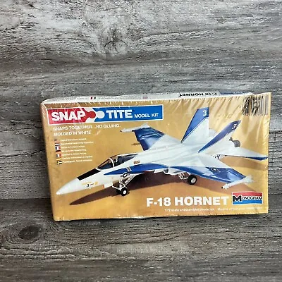 Vintage Monogram F-18 Hornet Snap Tite Plane Model Kit 1:72 NEW • $50