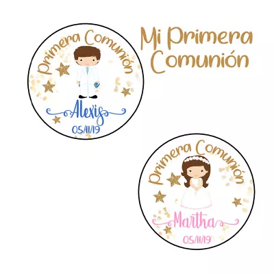 Mi Primera Comunión Stickers Labels Envelope Seals. Pink/Gold • $6