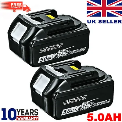 2 Pack For Makita BL1860 BL1850 LXT 18V Li-ion 5.0ah Battery BL1830 BL1840 TOOL  • £29.89