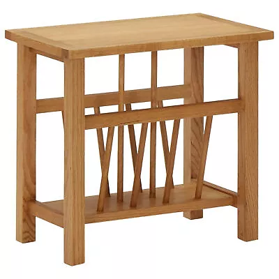 Solid Oak Wood Magazine Table - Rustic Design Console Table With Inbuilt P2U0 • $121.20