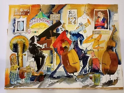 Leo Meiersdorff Original Watercolor 1977 22x30inches New Orleans Jazz • $2500