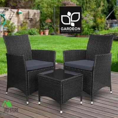 $176.80 • Buy RETURNs Gardeon Patio Furniture 3 Piece Outdoor Setting Bistro Set Chair Table W