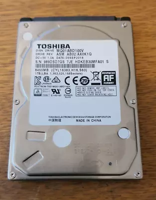 1TB TOSHIBA MQ01ABD100 1000GB SATA 5400 Rpm HDD Laptop PC HardDrive-XBOX PS4 MAC • £22
