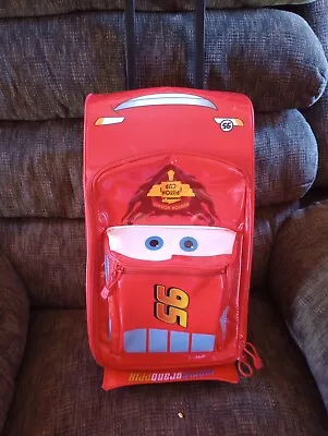 Cars Lightning Mcqueen Kids Red Rolling Suitcase Car Shape 18  L X 10  W • $40