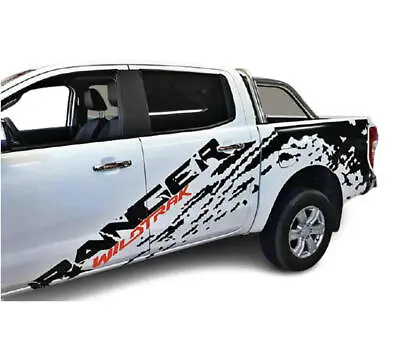 Graphic Mud Splash Stripe Sticker Kit For Ford Ranger Wildtrak Trunk Side Decals • $206.79