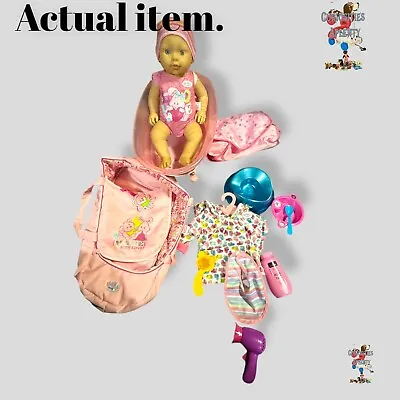 Baby Born Doll Interactive Coo's Cry's Shakes Bundle Bath Carry Cot And More • £35