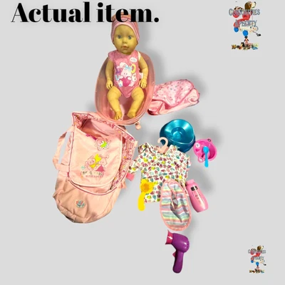 Baby Born Doll Interactive Coo's Cry's Shakes Bundle Bath Carry Cot And More • £35