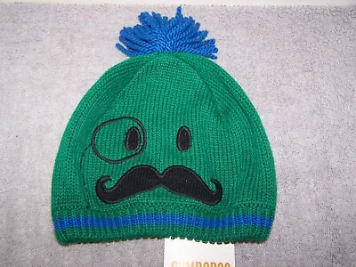 Gymboree Boy Beanie Hat Mr. Magician Moustache Green/Blue Size 12-24M NWT • $13.99