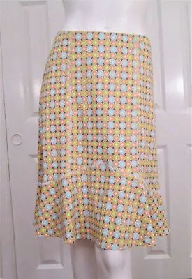 Sigrid Olsen Sport Size S Multi Geometric Polyester Pull-on Knee Trumpet Skirt • $18.89